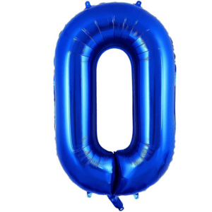 Large Number 0 Foil Balloon - Dark Blue