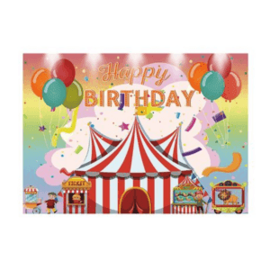 Kids Birthday Party Table and Photography Backdrop - Circus/Carnival 2