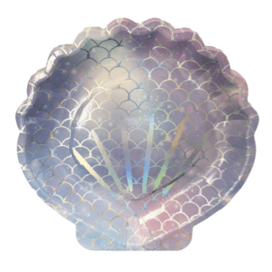 Small Mermaid Shell Paper Plates (16 Plates)