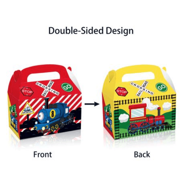 Party Favor Boxes - All Aboard Train Theme, Party Favor Boxes – All Aboard Train Theme – 12 Boxes