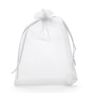 Large Organza Drawstring Bags (10 Bags) - White