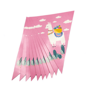 Paper Bunting Flags Llama (Pink)