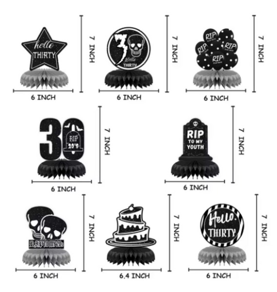Death To My Twenties Themed Honeycomb Decor Set, Honeycomb Table Decor – Death To My Twenties