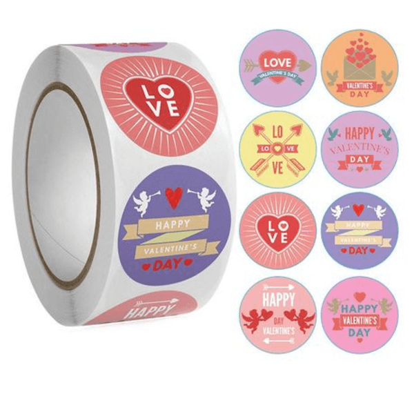 Valentine's Themed Stickers, Valentine’s Themed Stickers – Purple