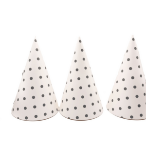 Party Hats - Grey Dots (6 Hats)