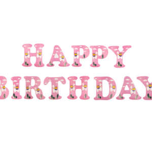 Happy Birthday Banner - Llama (Pink)