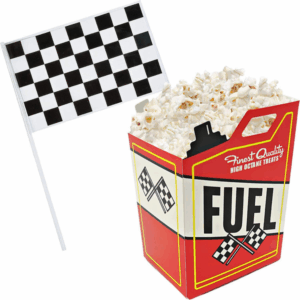 Racing Themed Popcorn / Snack Boxes with Flags (12 Boxes)