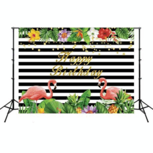 Kids Birthday Party Table and Photography Backdrop (Tropical Flamingo)