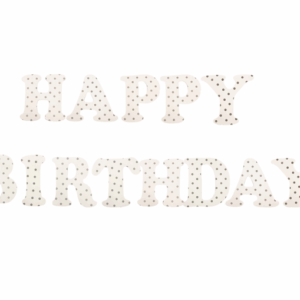 Happy Birthday Banner - Grey Dots