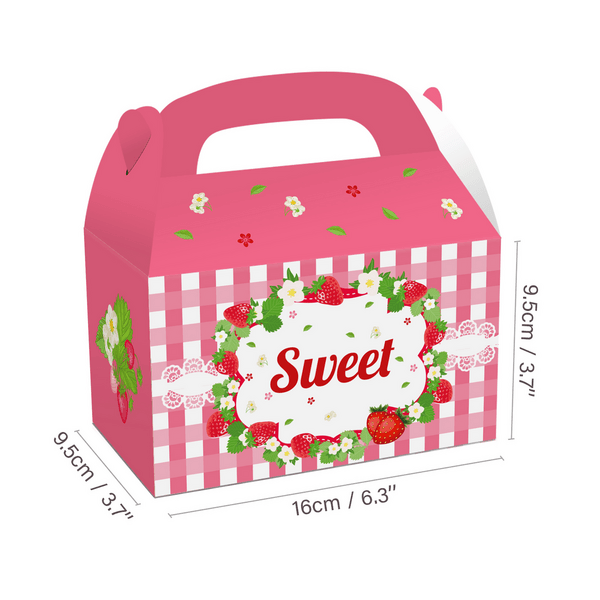 Strawberry Themed Favor Boxes, Party Favor Boxes – Strawberry Theme (12 Boxes)