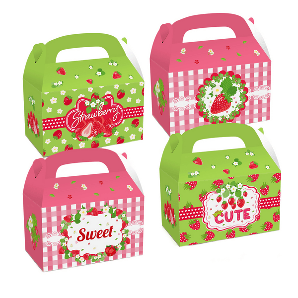Strawberry Themed Favor Boxes, Party Favor Boxes – Strawberry Theme (12 Boxes)