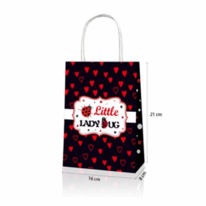 Party Favor Bags with Handles - Ladybug Theme - Set of 12