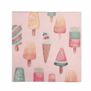 Summer Pastel Ice Cream Themed Paper Napkins (16 Napkins)