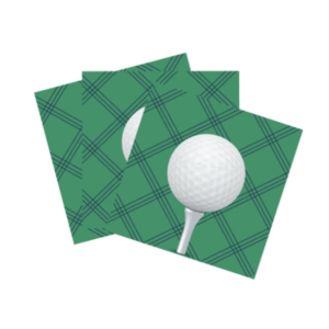 Gingham Golf Themed Napkins (16 Napkins)