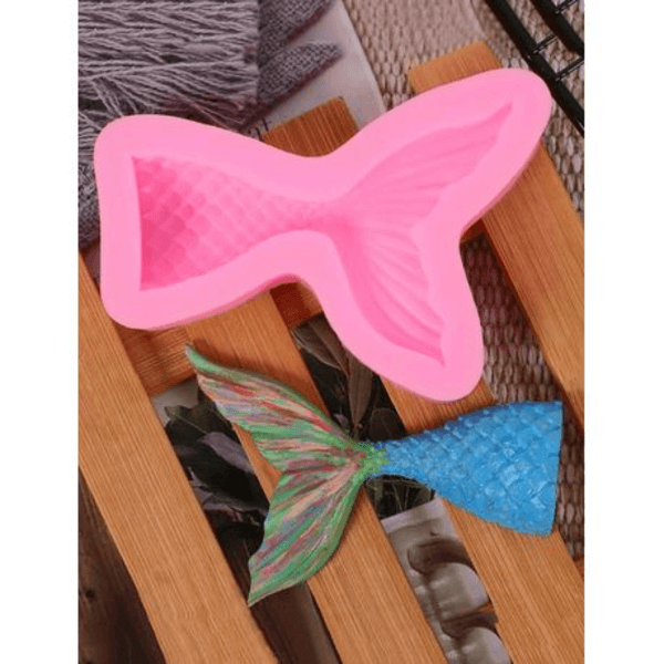 Medium Sized Pink Silicone Mermaid Tail Fondant Mold, Medium Sized Pink Silicone Mermaid Tail Fondant Mold