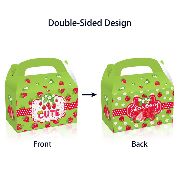 Strawberry Themed Favor Boxes, Party Favor Boxes – Strawberry Theme (12 Boxes)