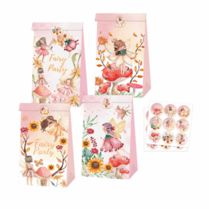 Party Favor Bags with Stickers - Pastel Fairy Theme (12 Bags)