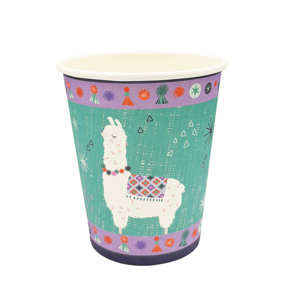 Llama Themed Paper Cups (10 Cups), Llama Themed Paper Cups (10 Cups)