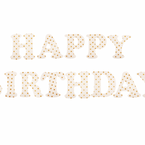Happy Birthday Banner - Gold Dots