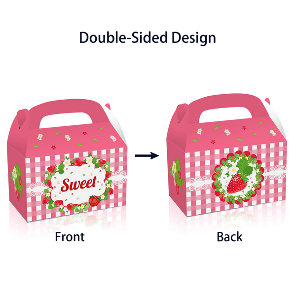 Strawberry Themed Favor Boxes, Party Favor Boxes – Strawberry Theme (12 Boxes)