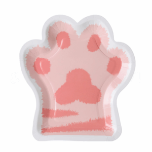 Pink Paw Themed Paper Plates (10 Plates)
