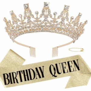 Birthday Sash and Crown Set - Birthday Queen - Gold