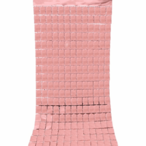 Foil Curtain Backdrop – Squares (Rose Gold) - Set of 2