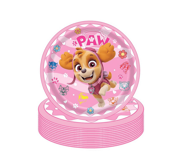 Paw Patrol Themed Large Paper Plates - Pink (10 Plates), Paw Patrol Themed Large Paper Plates – Pink (10 Plates)