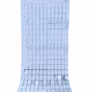 Foil Curtain Backdrop – Squares (Light Blue) - Set of 2