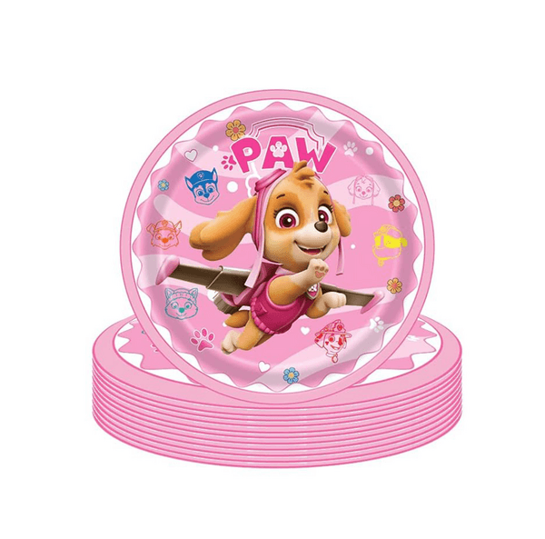 Paw Patrol Themed Small Paper Plates - Pink (10 Plates), Paw Patrol Themed Small Paper Plates – Pink (10 Plates)