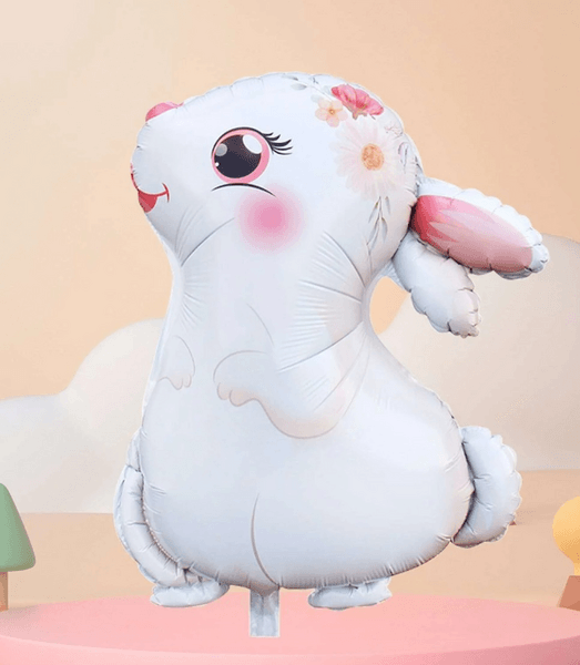 Cute Bunny Foil Balloon, Cute Bunny Foil Balloon – White