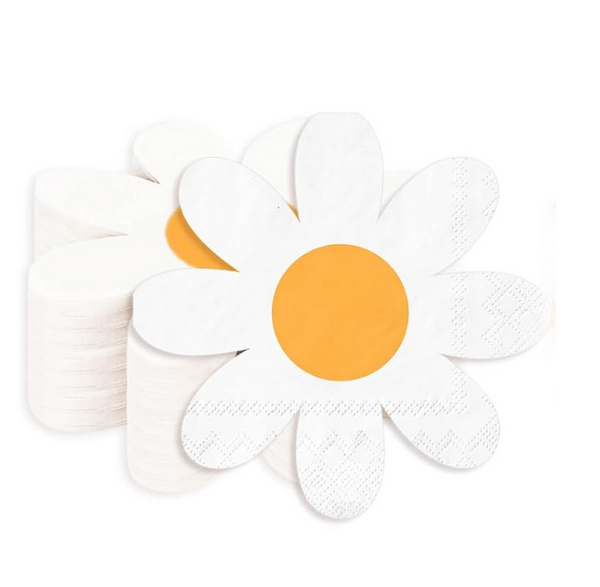 Daisy Flower Napkins - White (20 Napkins), Daisy Flower Napkins – White (20 Napkins)