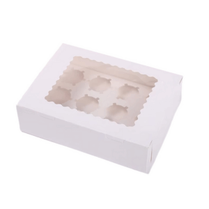 Muffin / Cupcake Box with Clear Window (White) (10 Boxes)