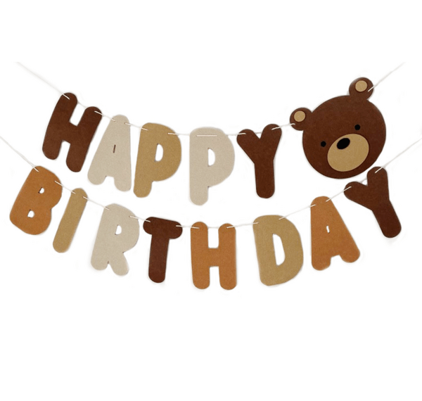 Happy Birthday Bear Banner, Happy Birthday Bear Banner