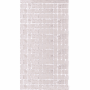 Foil Curtain Backdrop – Squares (Silver) - Set of 2