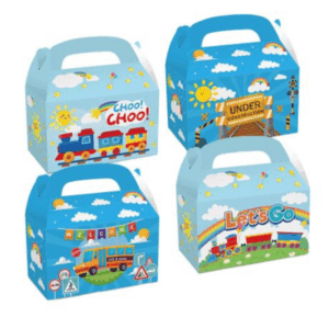 Party Favor Boxes - Train and Rainbow Theme - 12 Boxes