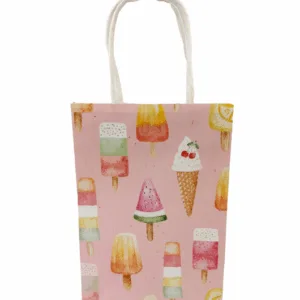 Party Favor Bags with Handles - Summer Pastel Ice Cream (12 Bags)