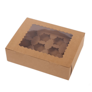 Muffin / Cupcake Box with Clear Window (Brown) (10 Boxes)