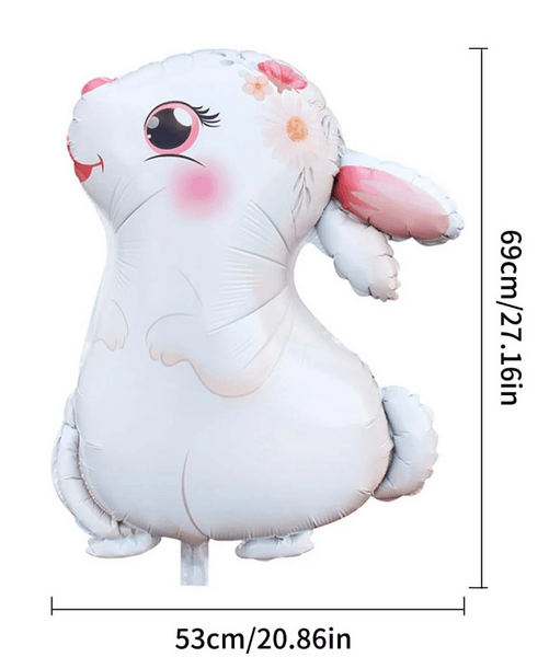 Cute Bunny Foil Balloon, Cute Bunny Foil Balloon – White