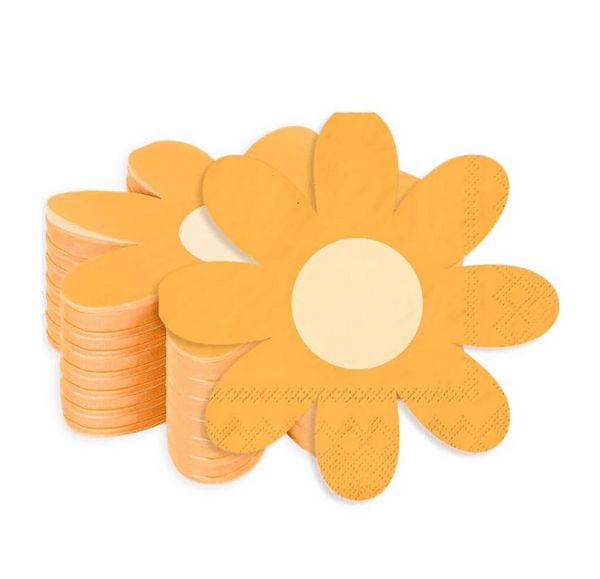Daisy Flower Napkins - Orange (20 Napkins), Daisy Flower Napkins – Orange (20 Napkins)