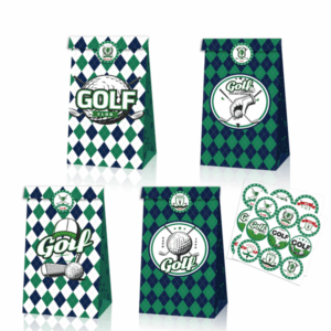 Party Favor Bags with Stickers - Golf (12 Bags)
