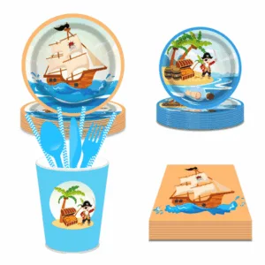 Party Paper Tableware / Cutlery Set - Pirate (Set of 8)