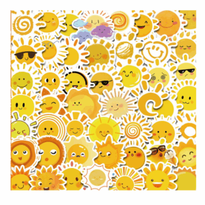 Sun Themed Sticker Set - 50 Stickers