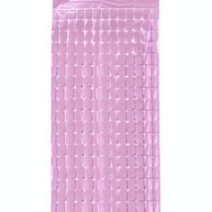 Foil Curtain Backdrop – Squares (Light Pink) - Set of 2