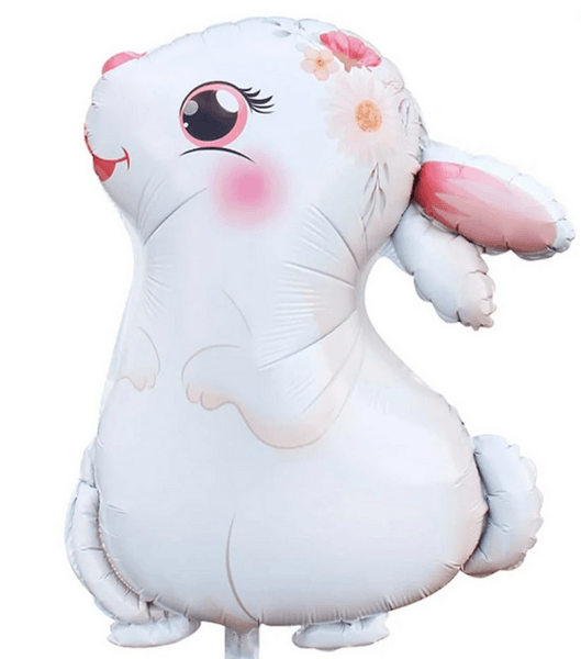 Cute Bunny Foil Balloon, Cute Bunny Foil Balloon – White