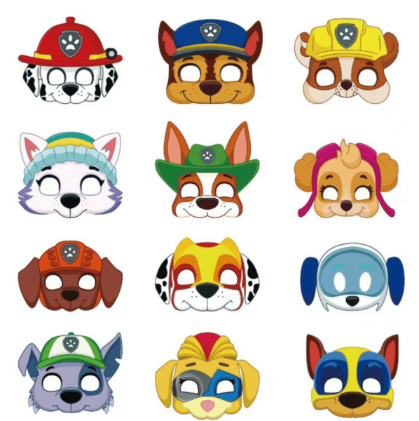 Paw Patrol Party Masks - 12 Masks, Paw Patrol Party Masks – 12 Masks