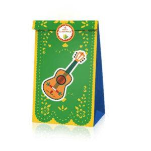 Party Favor Bags with Stickers - Mexican Theme - 12 Bags
