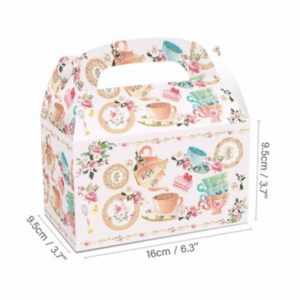 Party Favor Boxes - Tea Party Theme - 12 Boxes