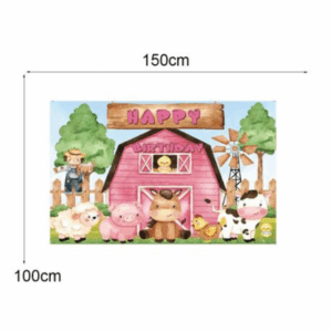 Small Kids Birthday Party Table and Photography Backdrop (Trees Barn Farm)