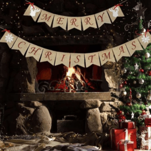 Merry Christmas Hessian Bunting